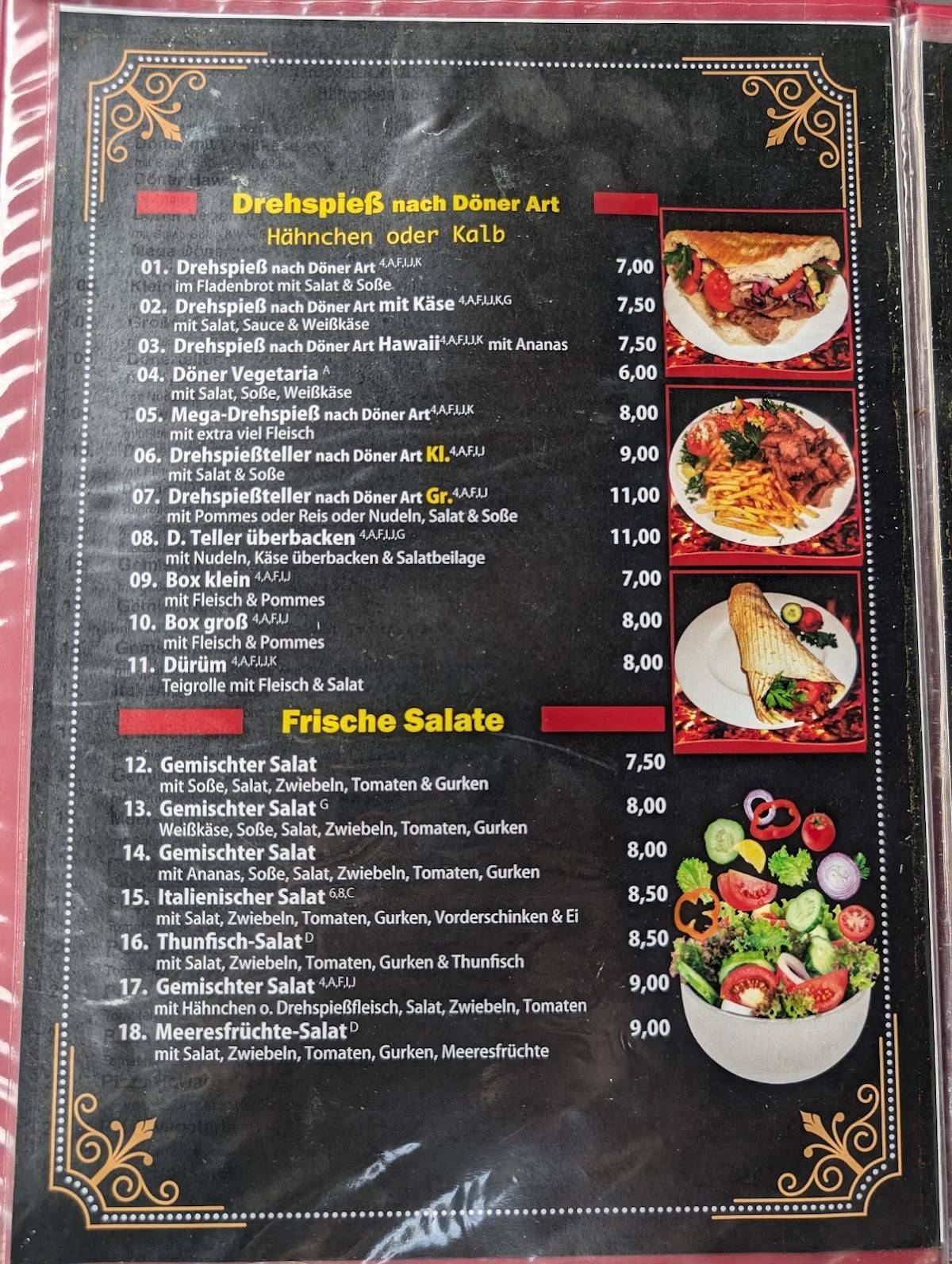 Menu de Derman Döner