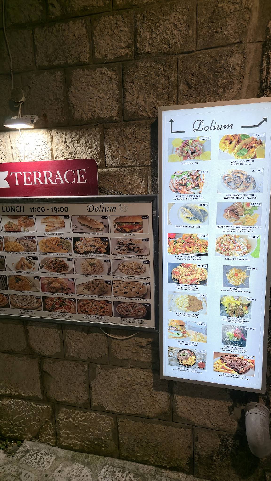 Menu di Dolium 