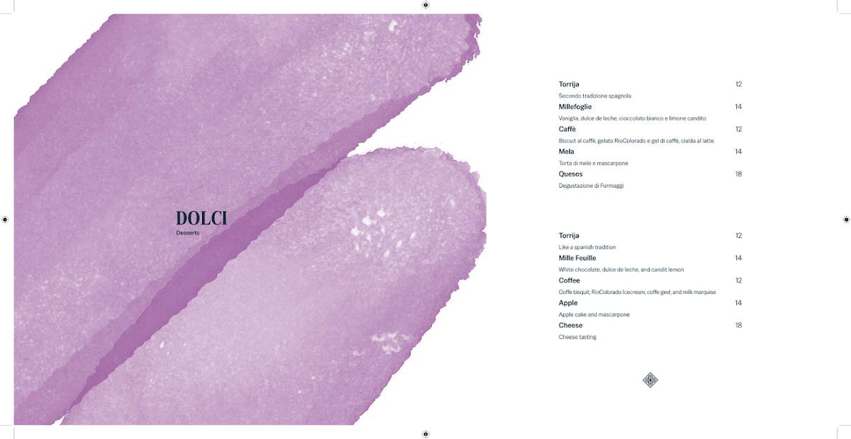 Menu di Essencia Restaurant 
