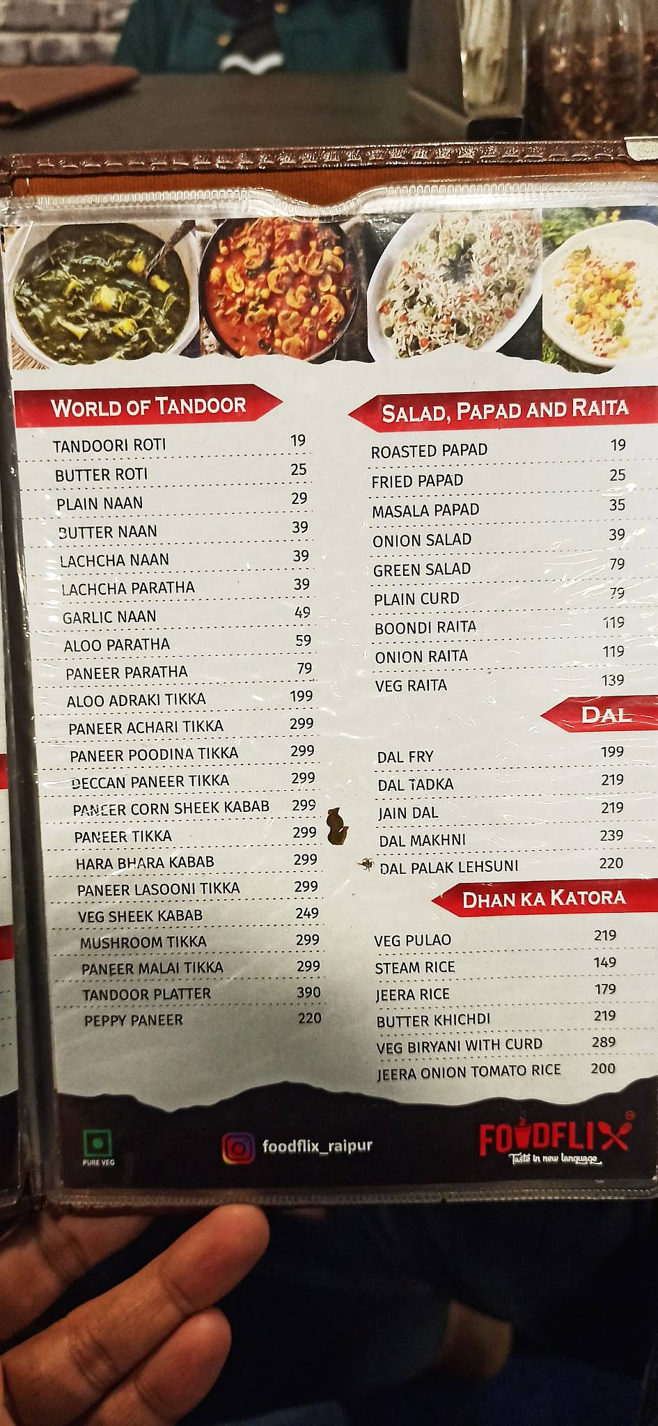 Menu at FOODFLIX, Raipur