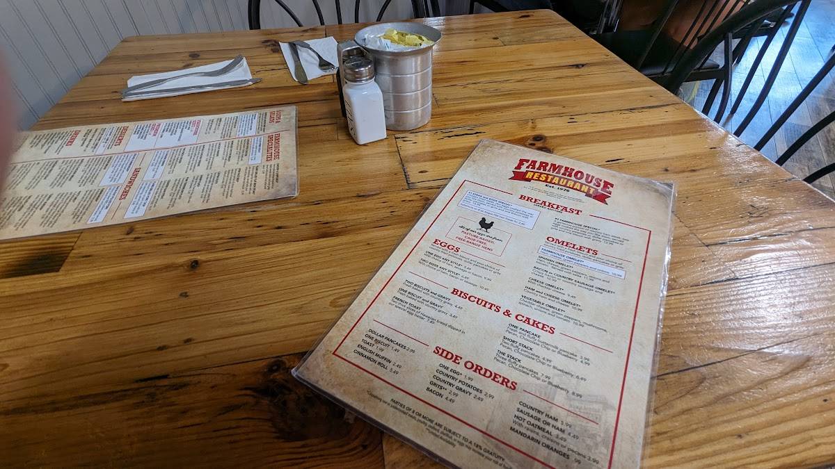 Menu at Farmhouse Restaurant, Branson