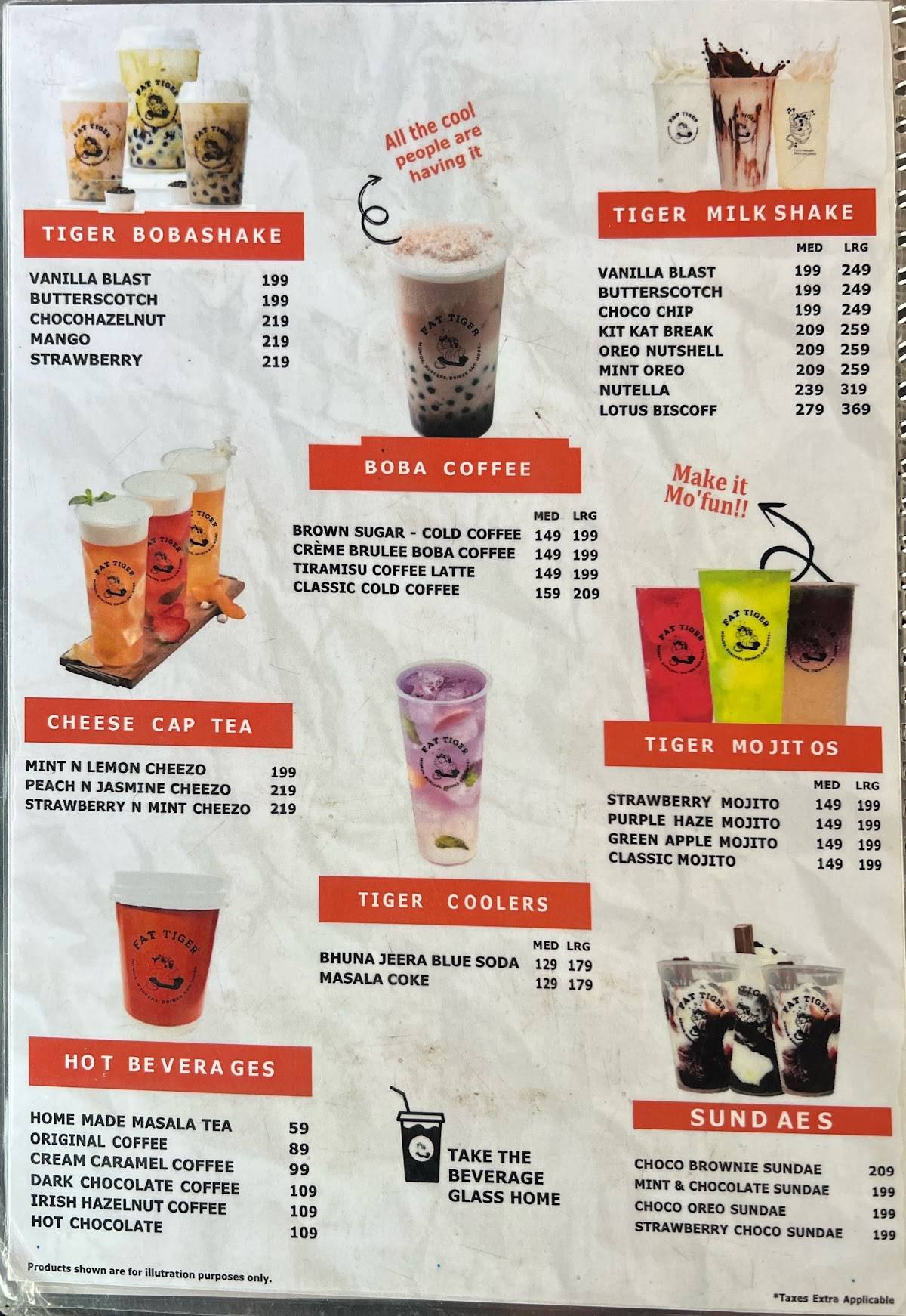 Fat Tiger - Kochi menu