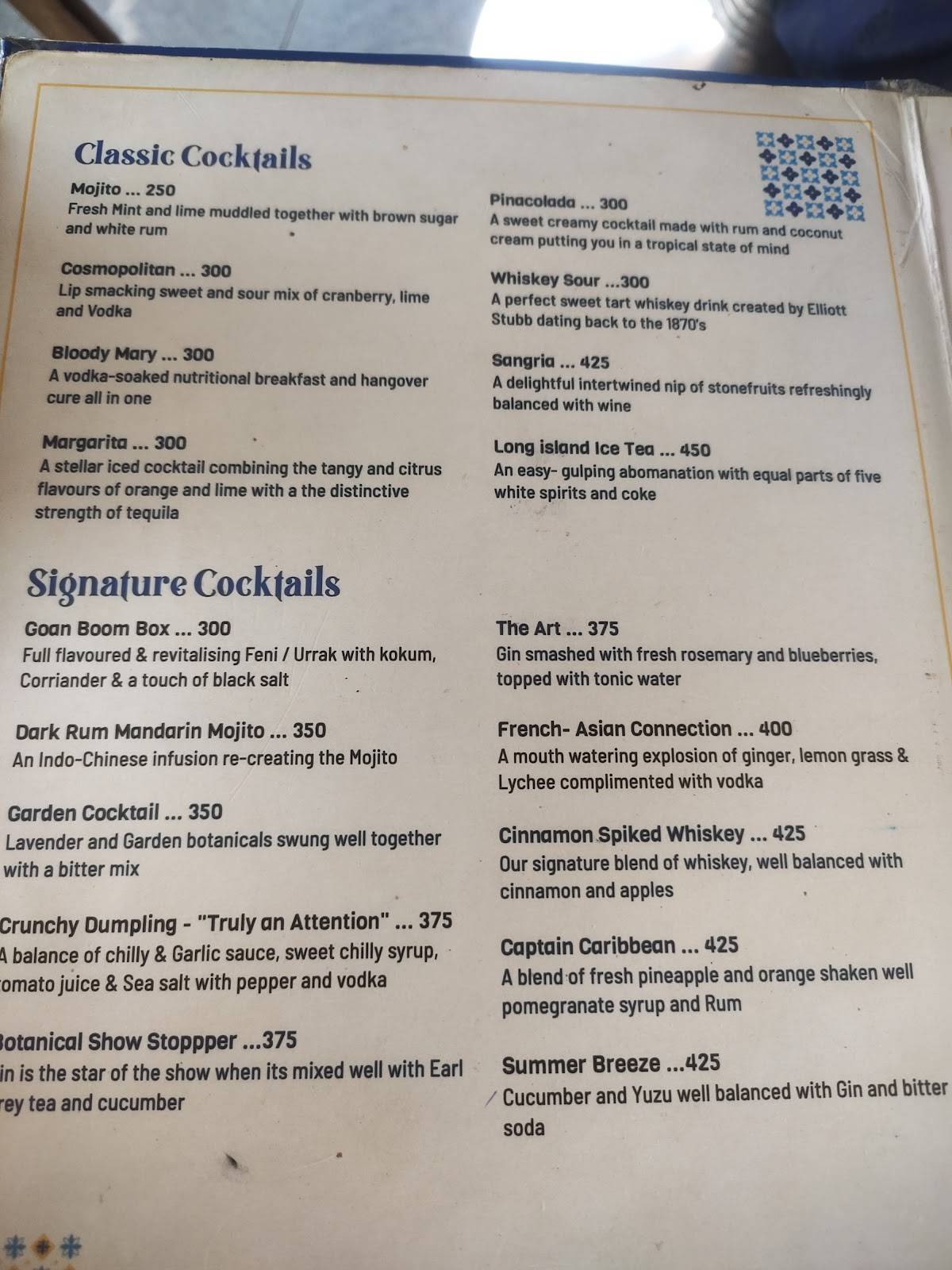 Filomena's Kitchen menu