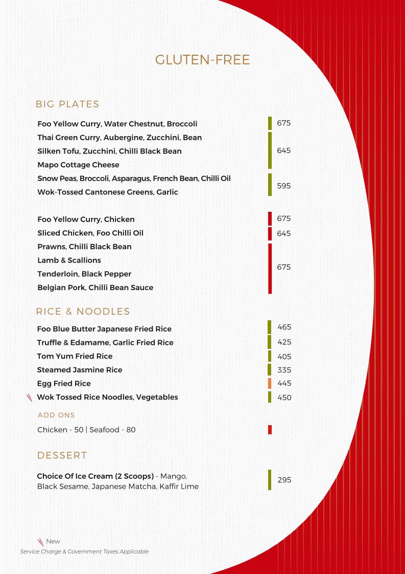 Foo Bandra menu