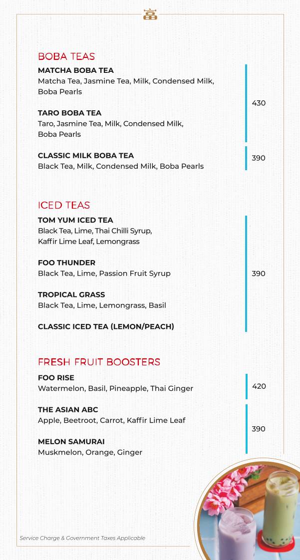 Foo Bandra menu