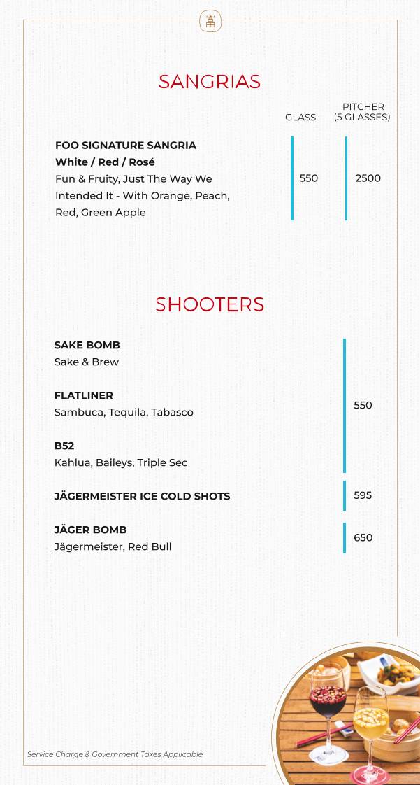 Foo Bandra menu