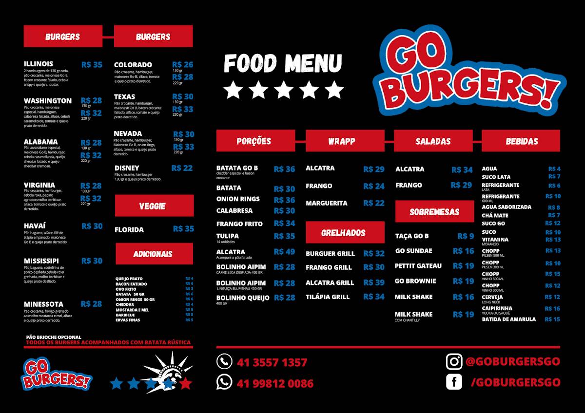 Go Burgers/UrbanFlame Burger cardápio