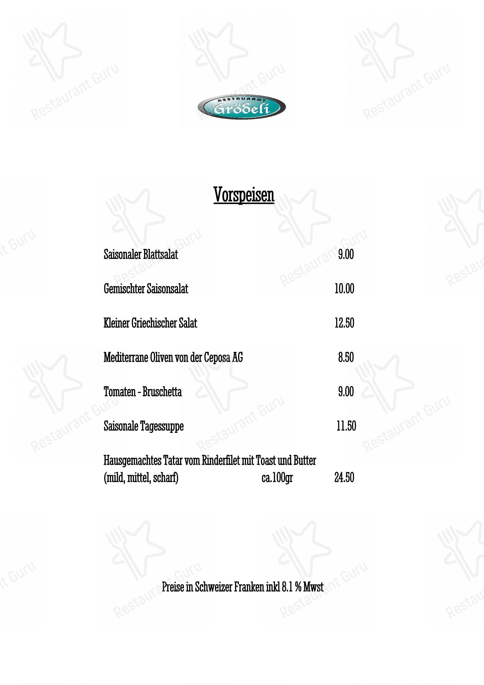 Restaurant Grödeli in Kreuzlingen - Ночное меню