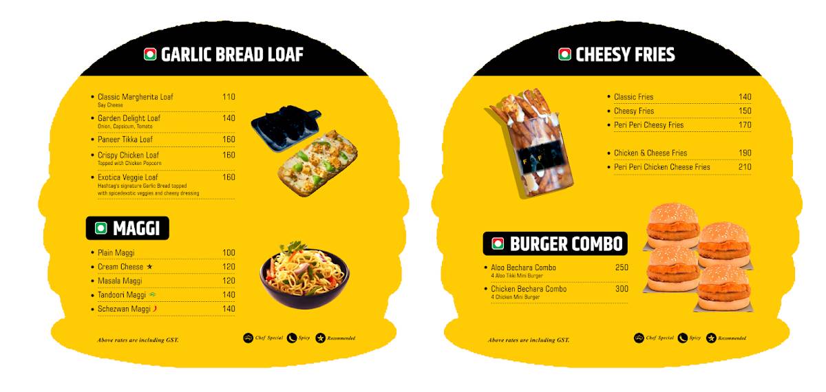 Hashtag Fastfood menu
