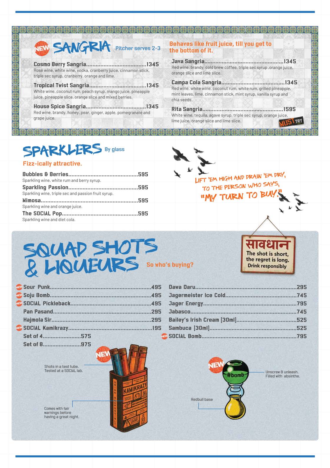 Hebbal SOCIAL menu
