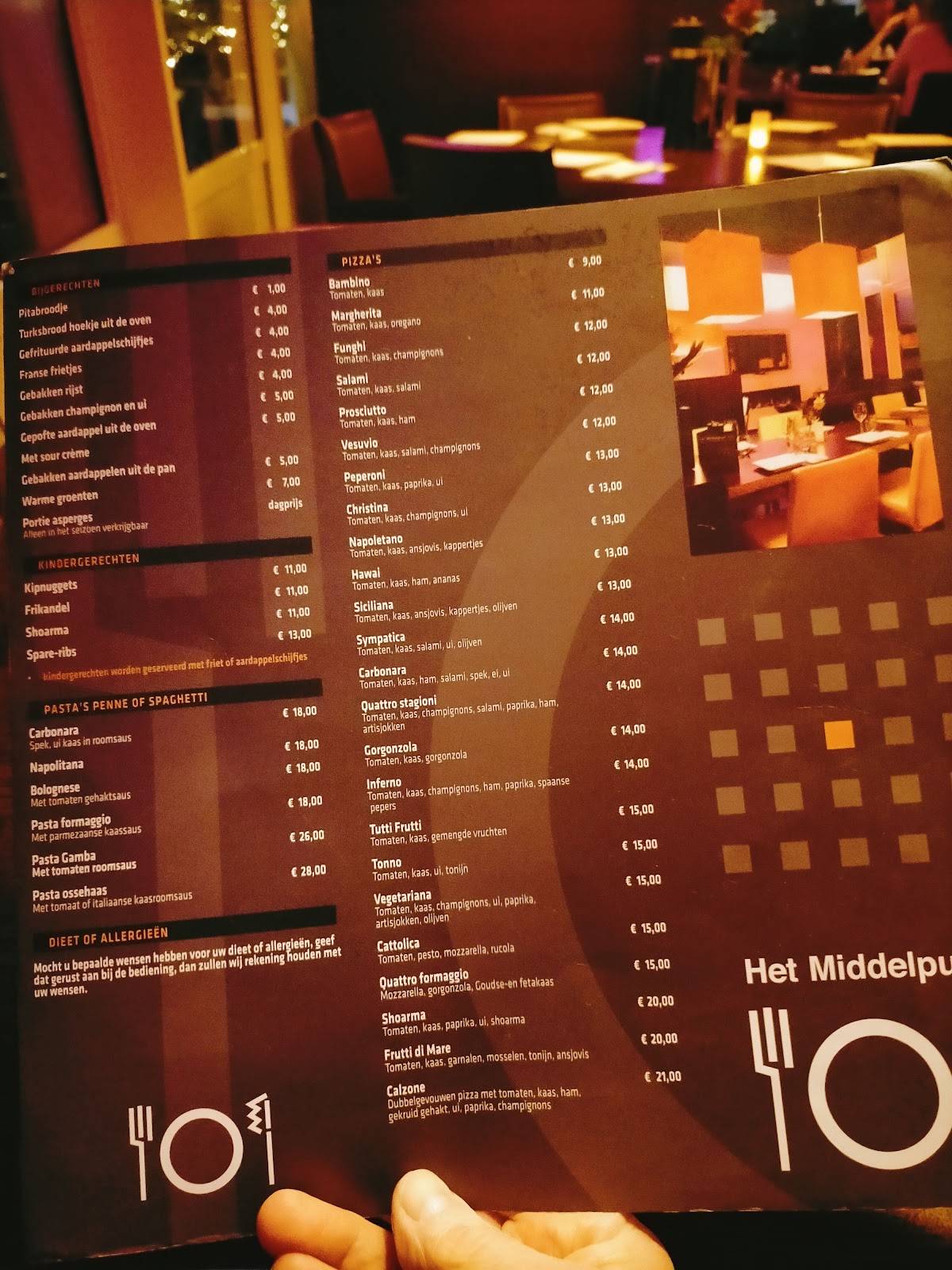 Menu de Restaurant Het Middelpunt
