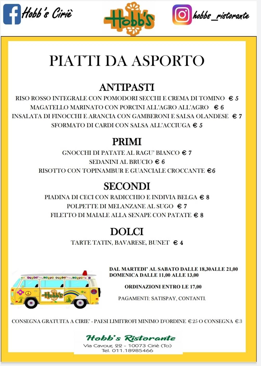 Menu di Hobb’s Ristorante 