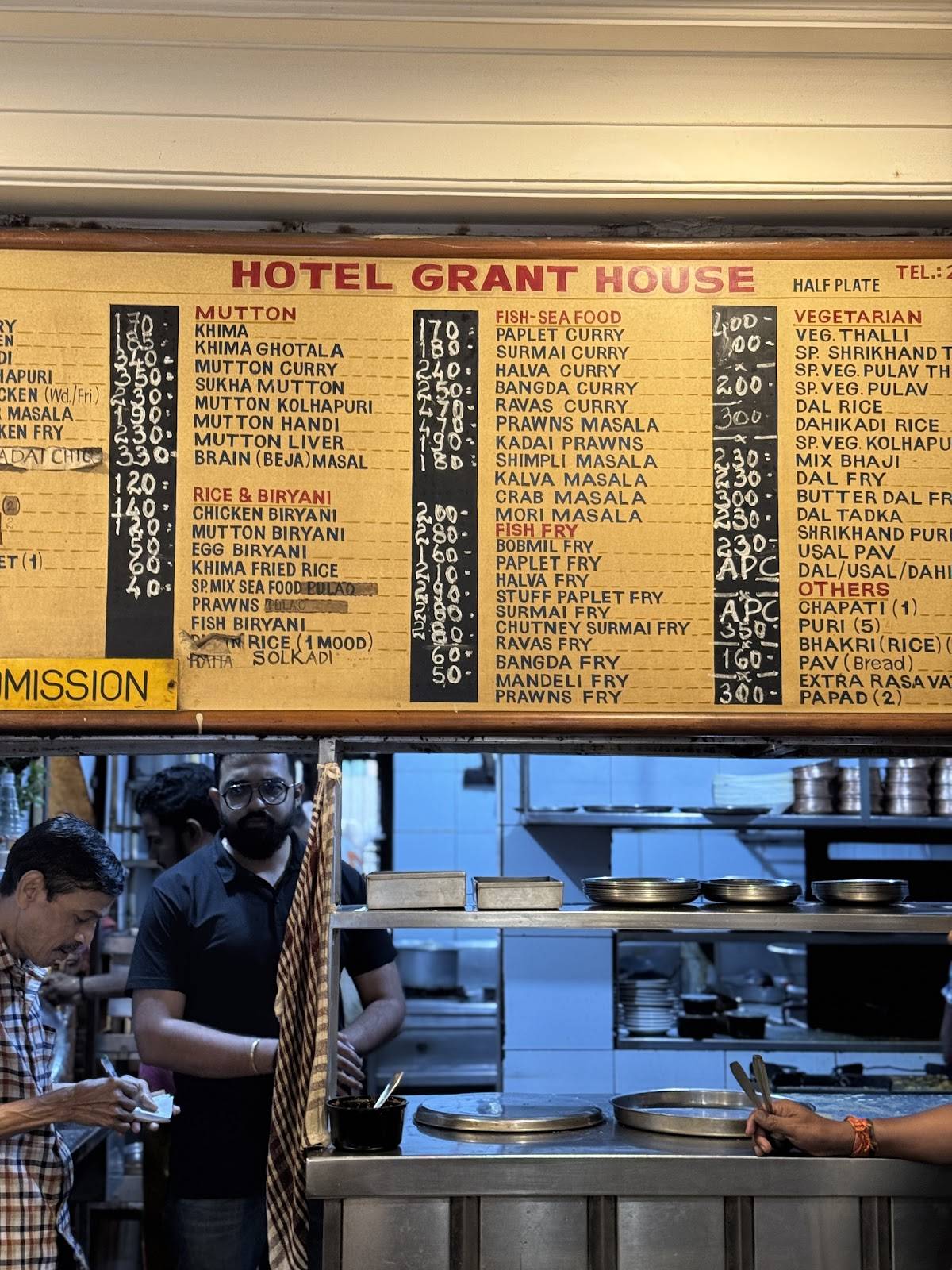 Hotel Grant House menu
