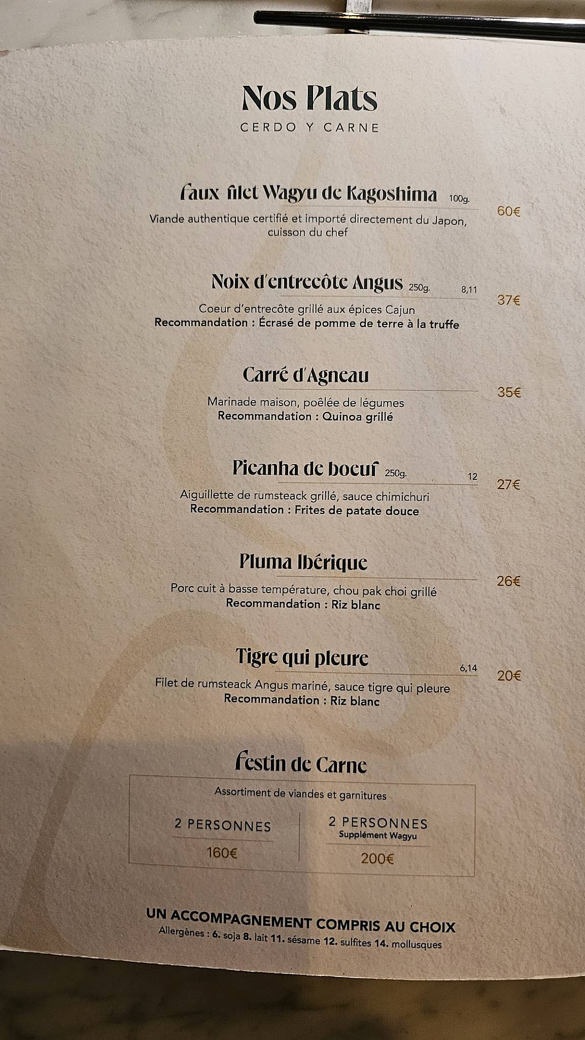Menu de ITZA LA PYRAMIDE