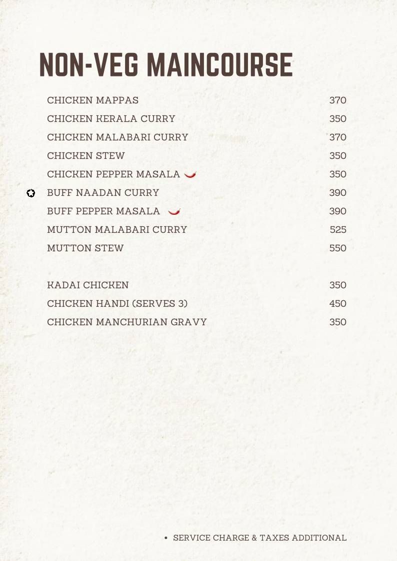 Kerala Cafe menu