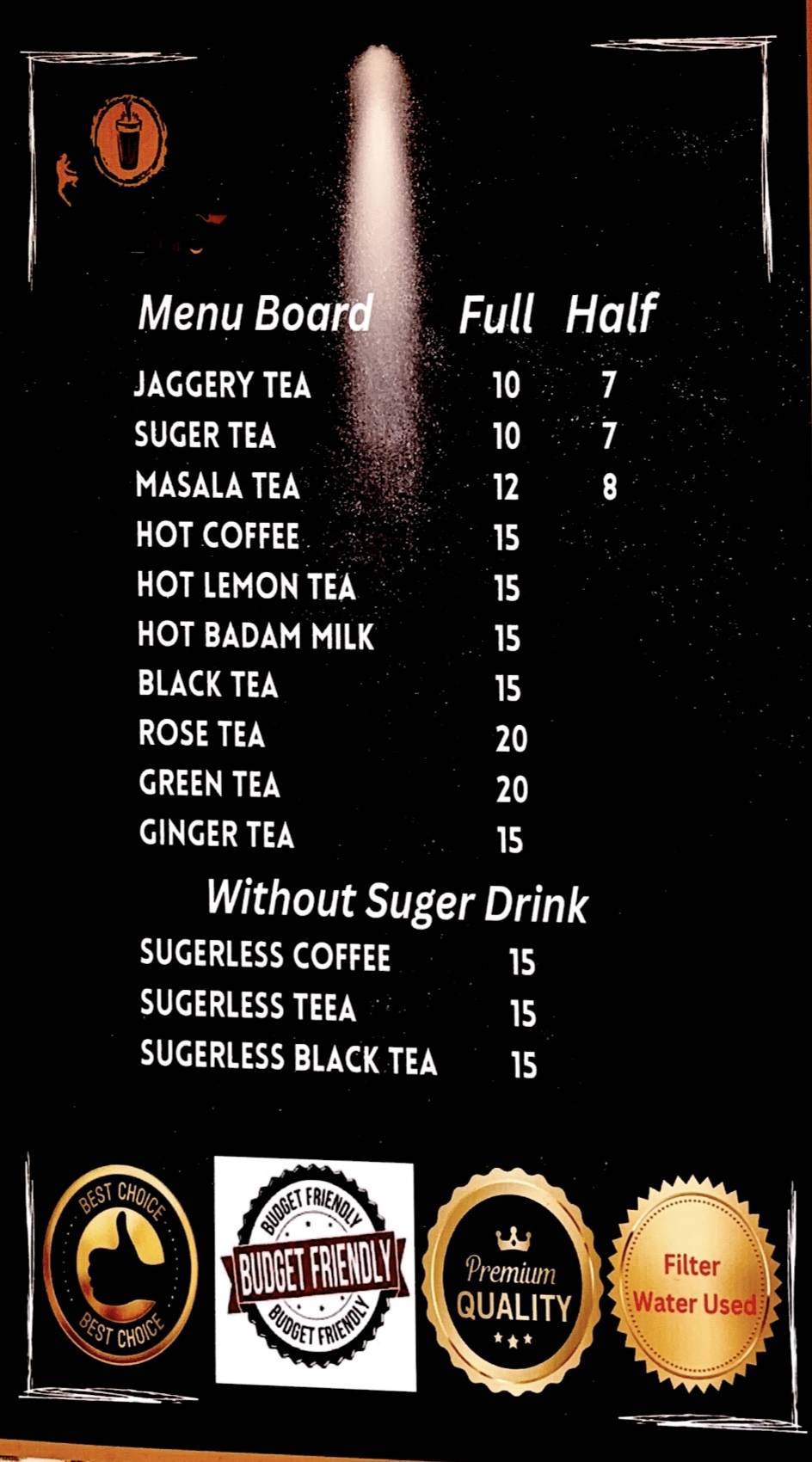 Amareshwar Chai and Ice Cream Parlour menu