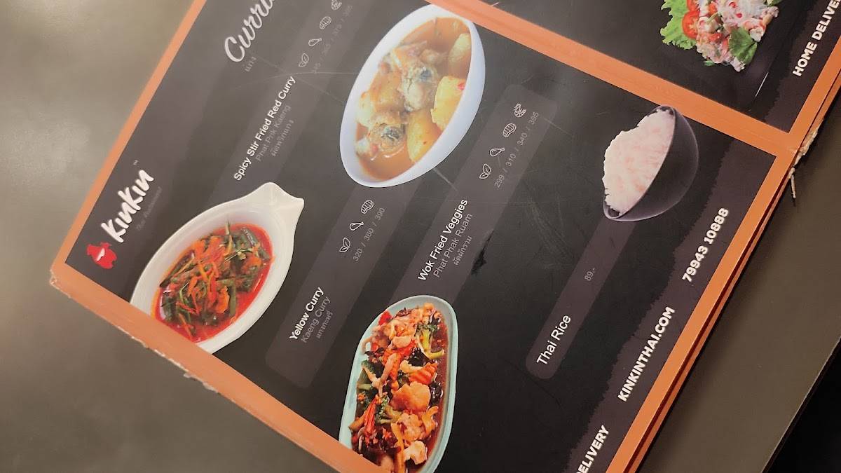 Kinkin Thai Restaurant menu