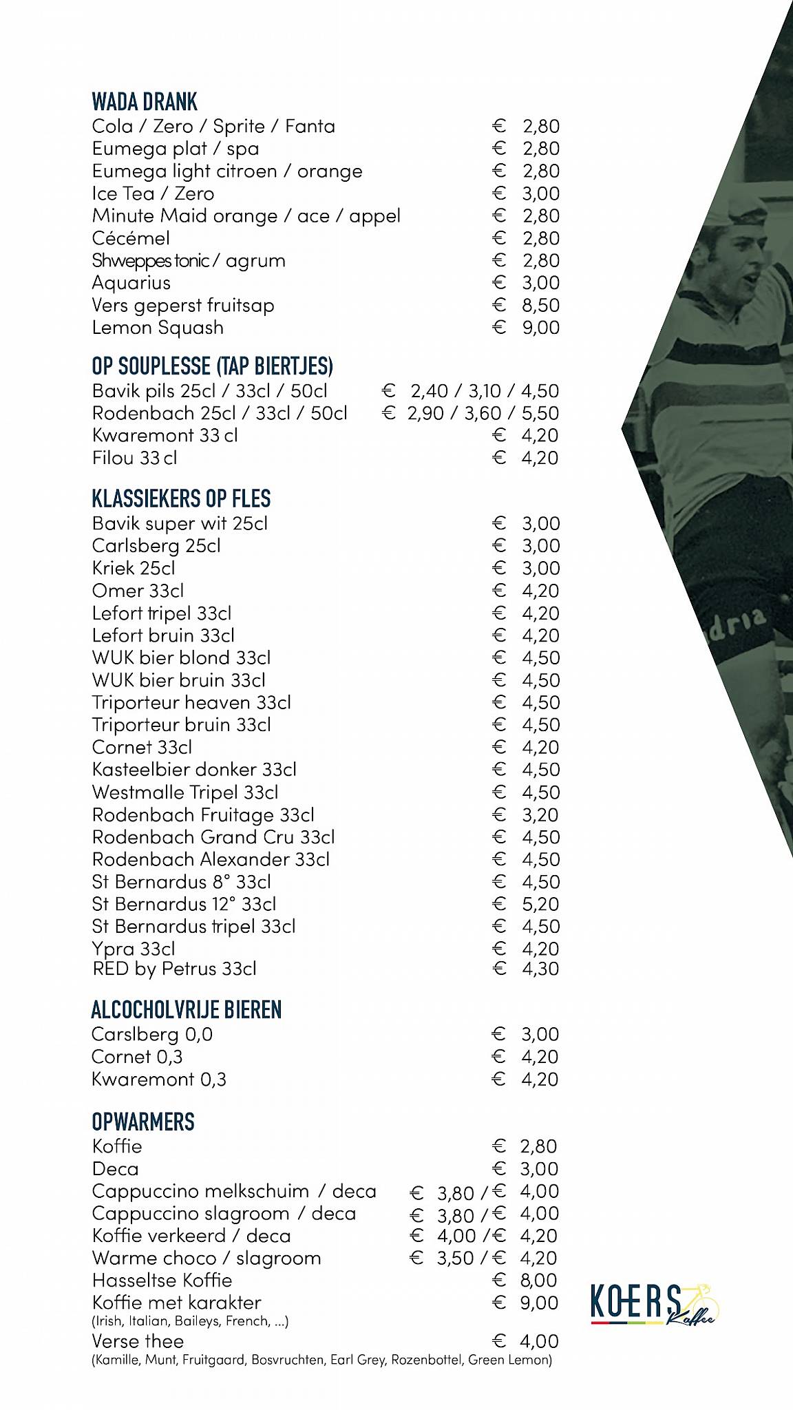 Menu de Koerskaffee