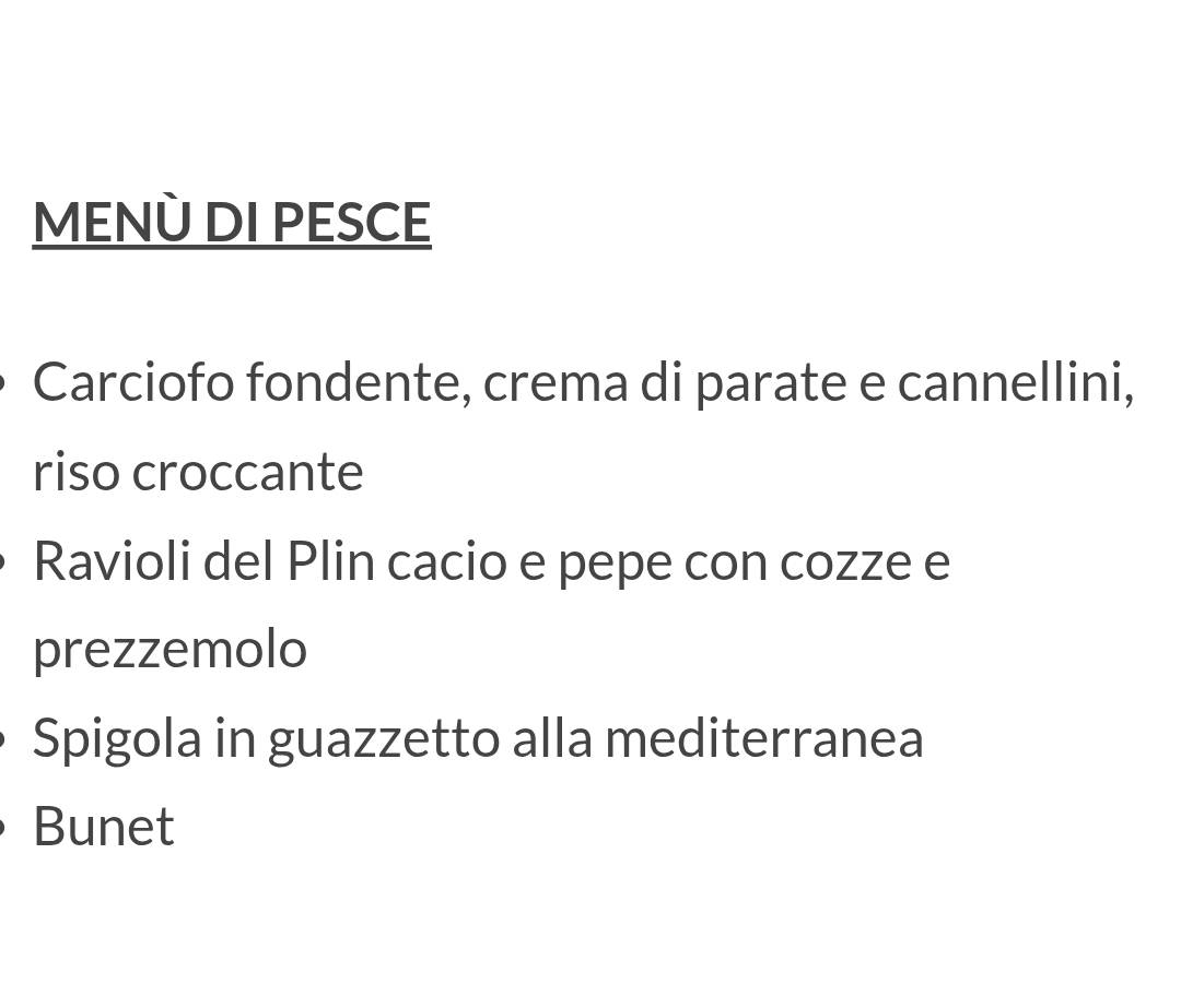 Menu di L’Alchimia 