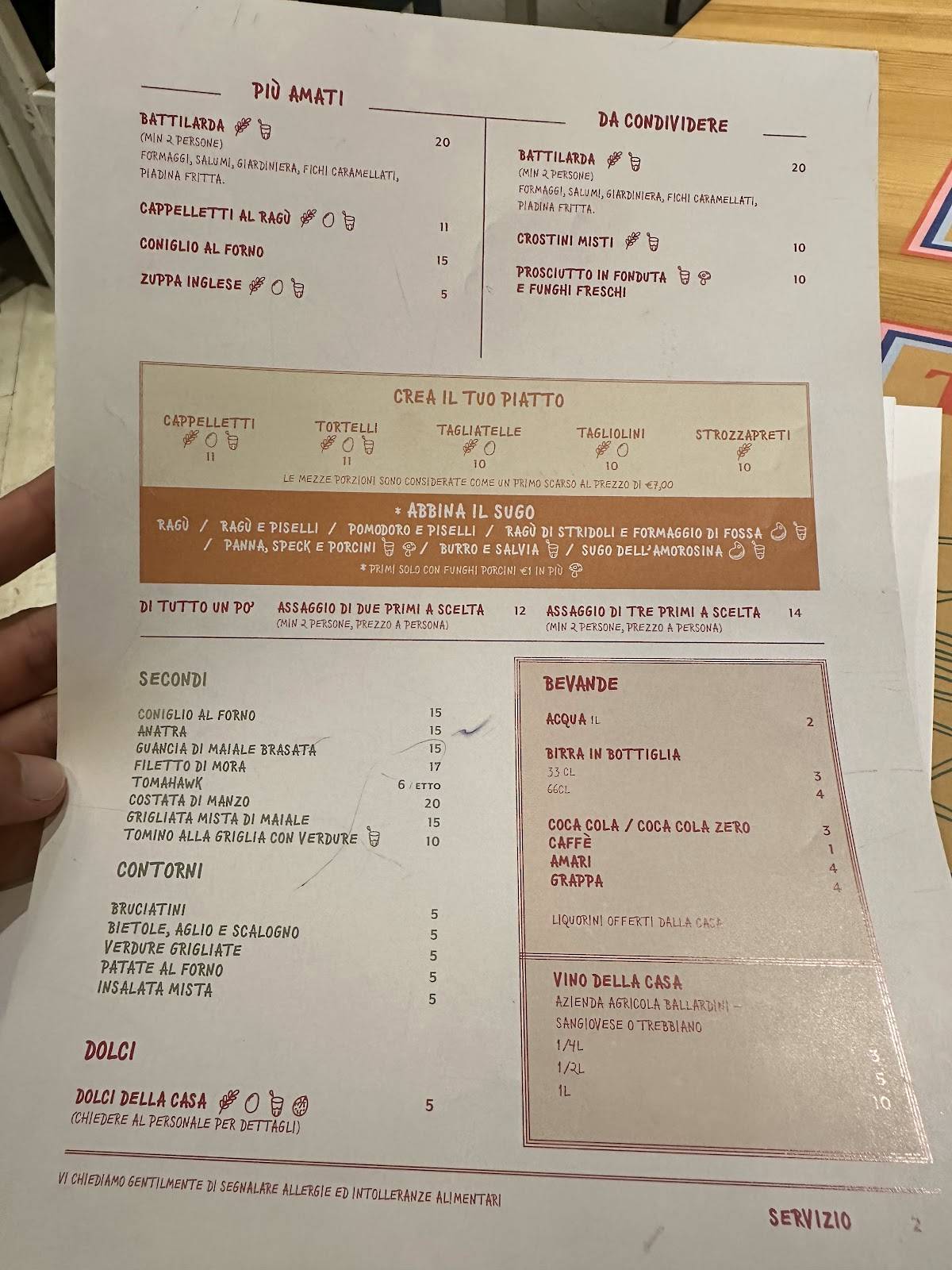 Menu di L'Amorosina 