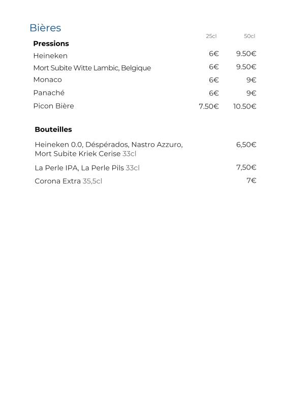 Menu de L'Archipel