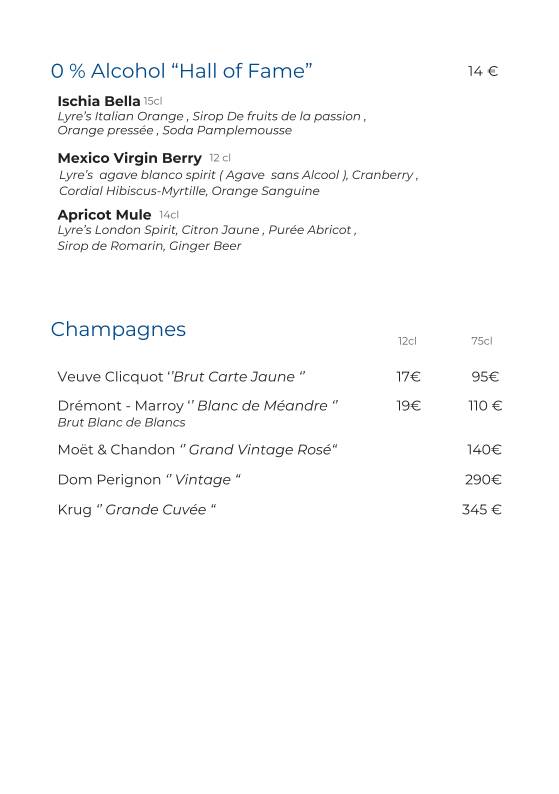 Menu de L'Archipel