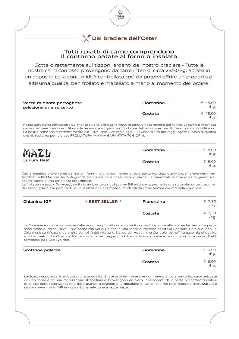 Menu di L'Oster Bif & Beef Restaurant 