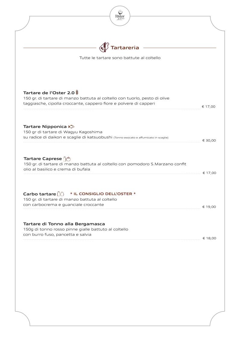 Menu di L'Oster Bif & Beef Restaurant 