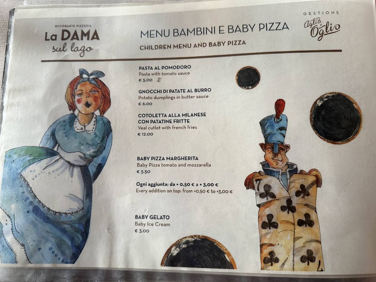 Menu di La DAMA sul lago Ristorante Pizzeria 