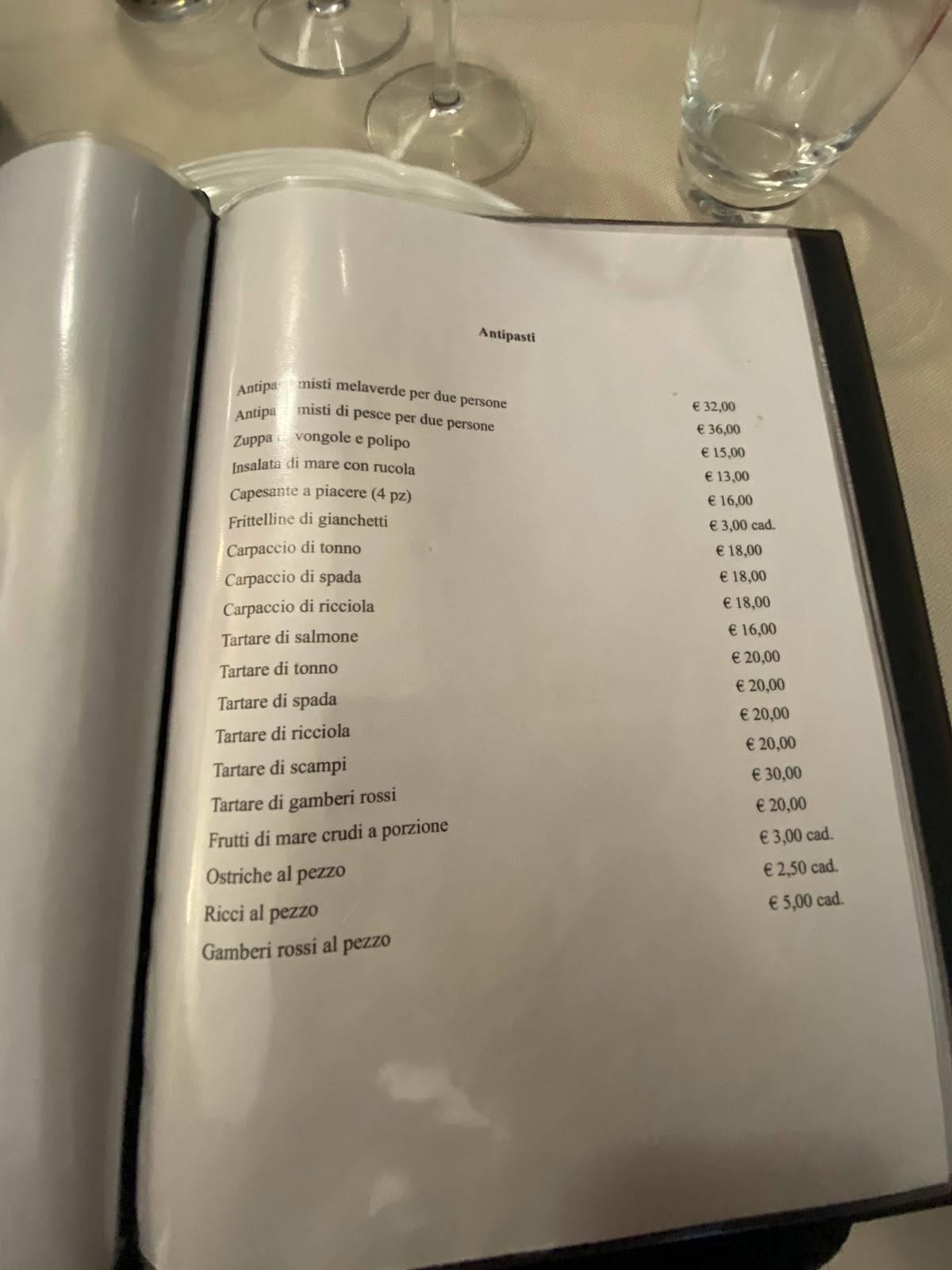 Menu di La Melaverde 