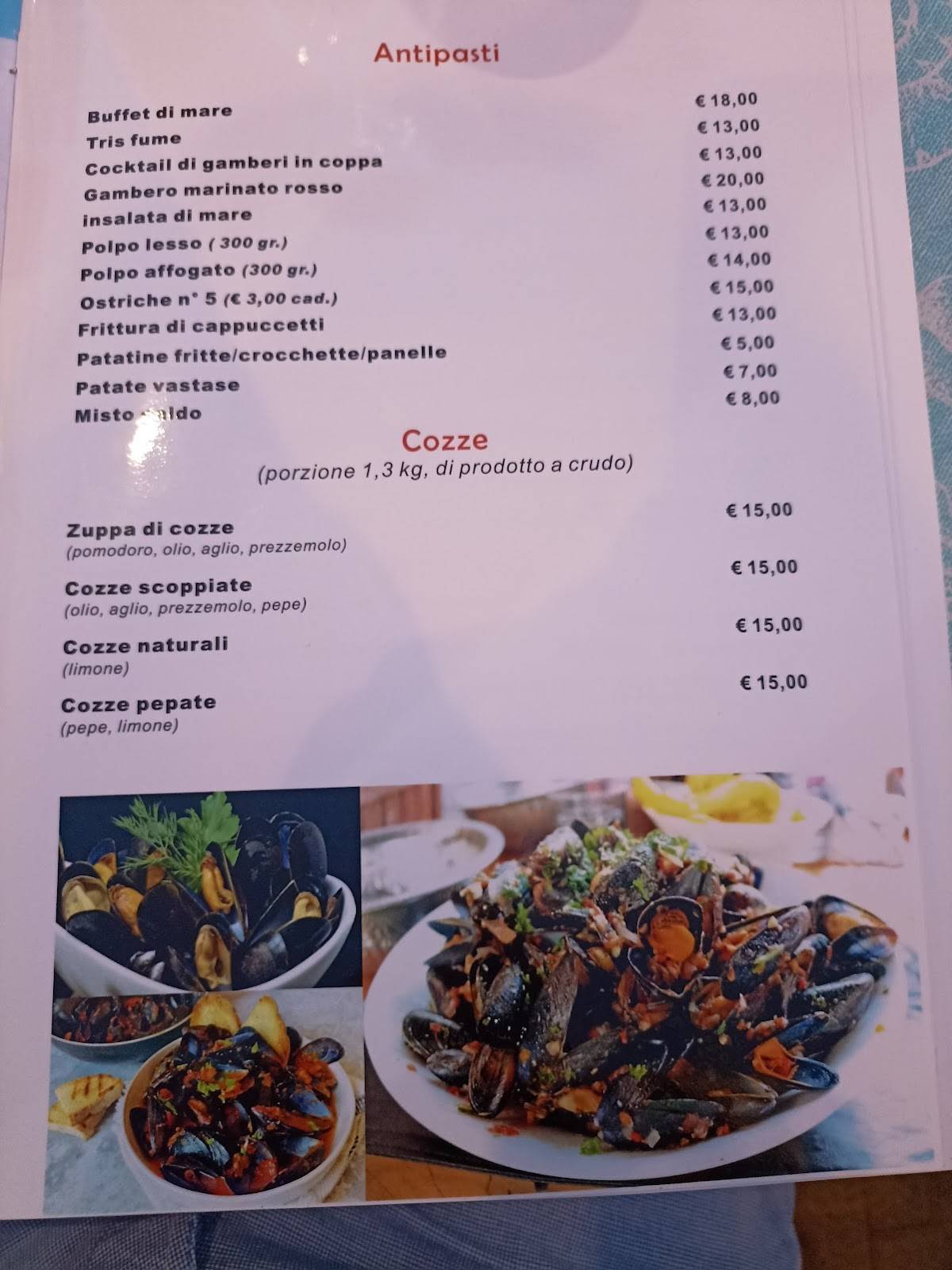 Menu di La Piazzetta - Ristorante Pizzeria 