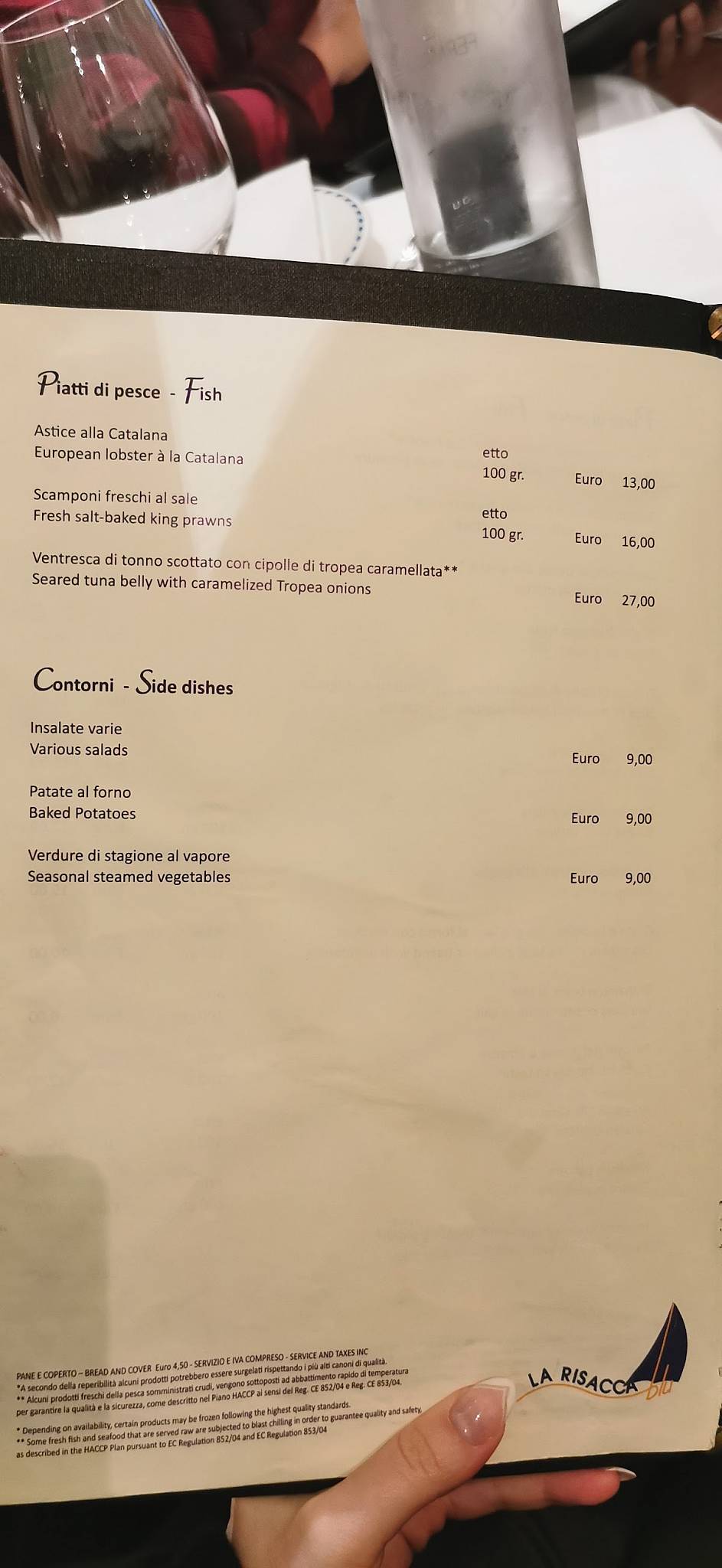 Menu di La Risacca Blu 