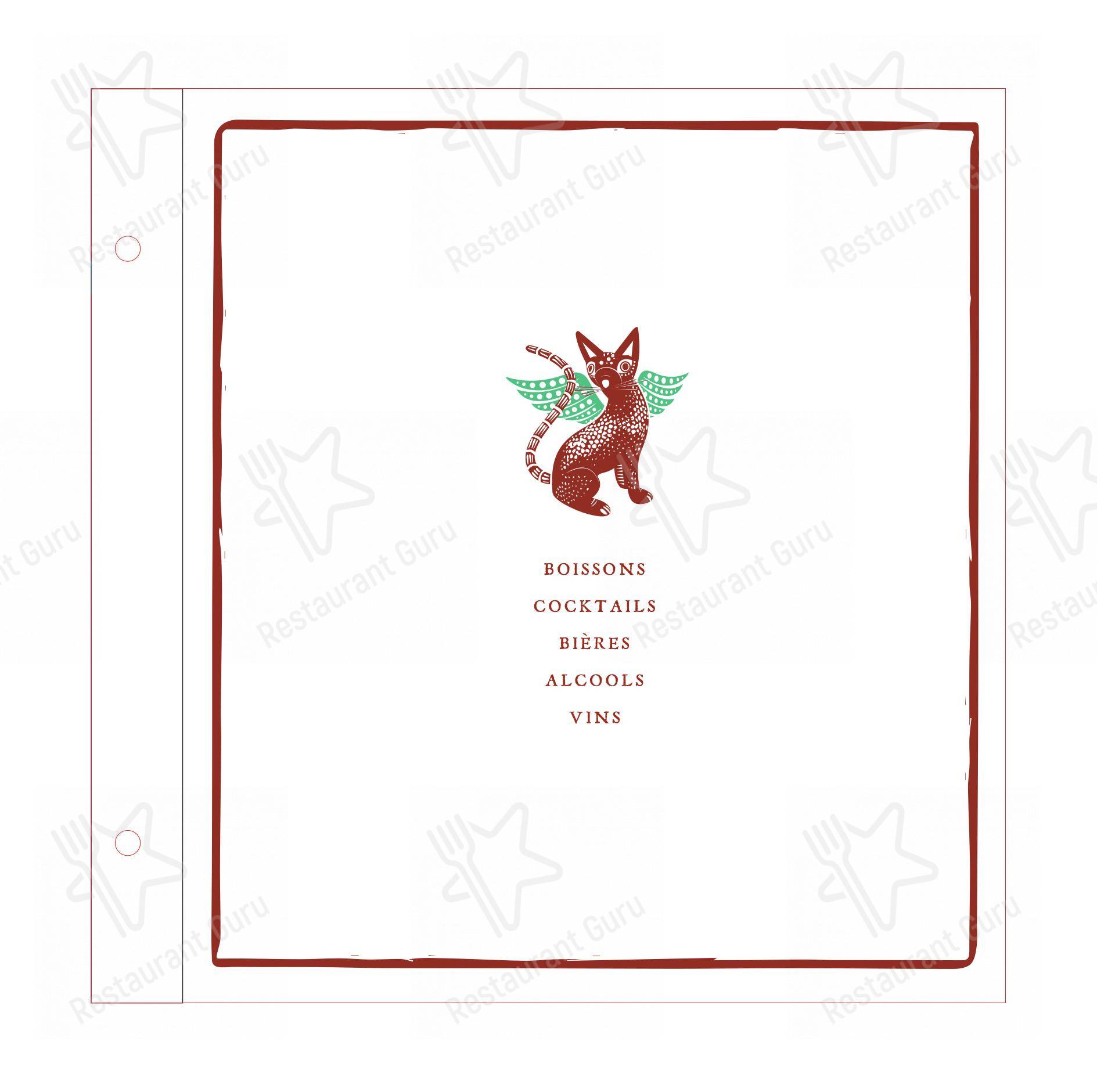 Menu di Restaurant Le Chat Rouge - Основное меню