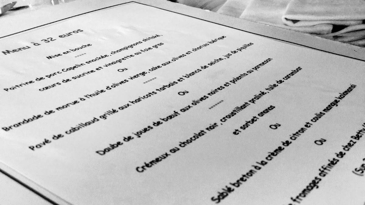 Menu de Restaurant Le Club