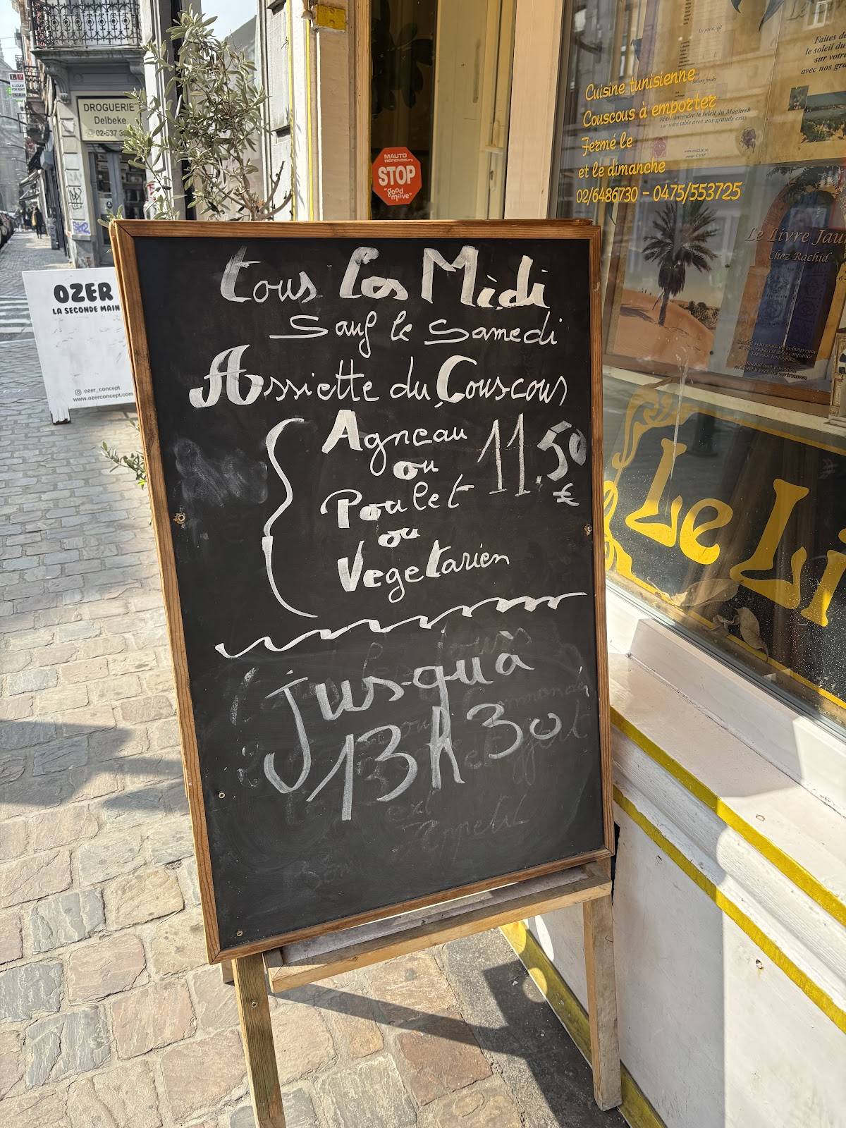 Menu de Restaurant Le Livre Jaune Chez Rachid