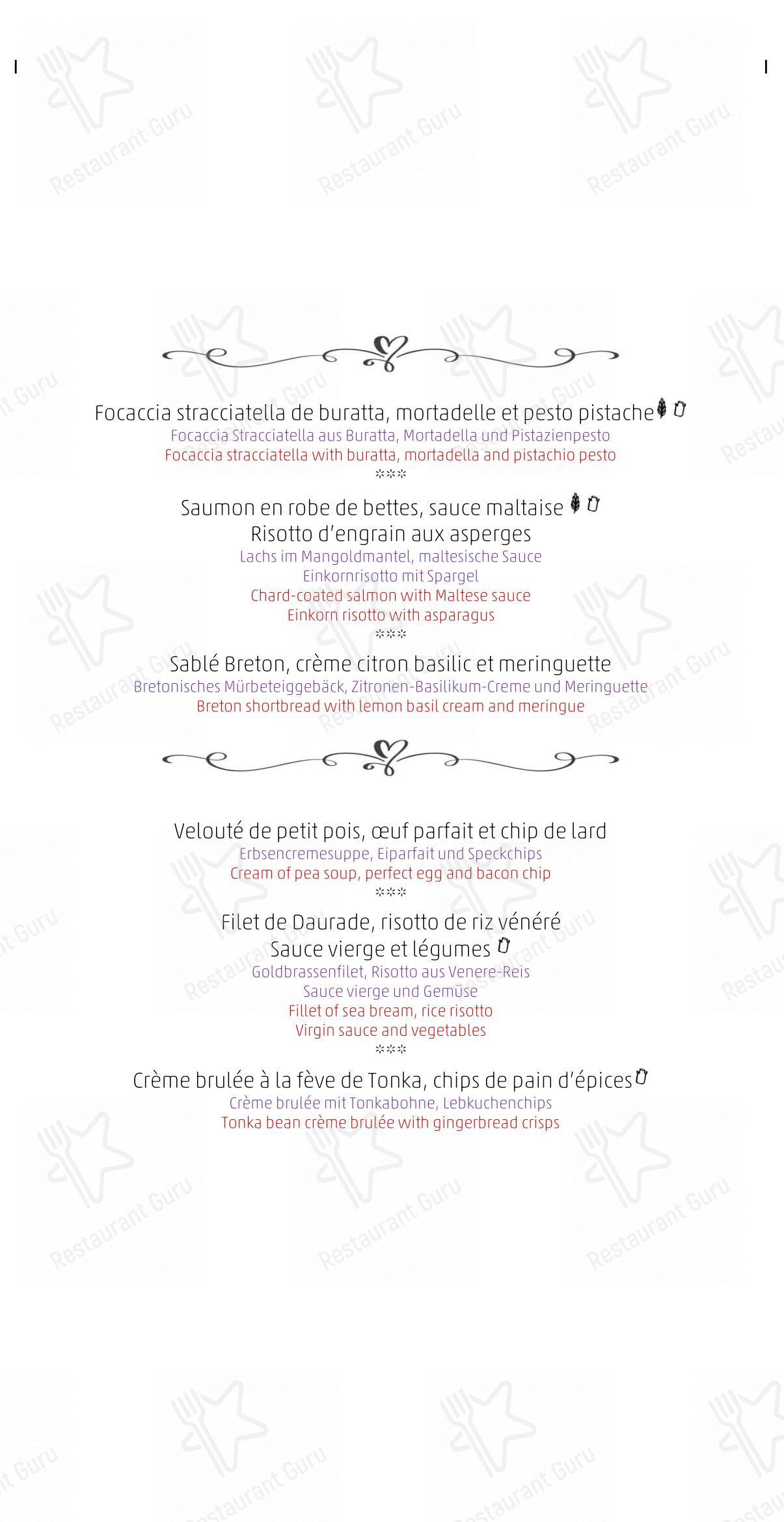 Menu per Restaurant Le Vieux-Chalet in Champéry