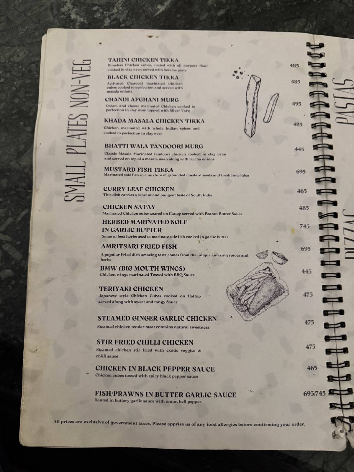 Levels Brewery menu