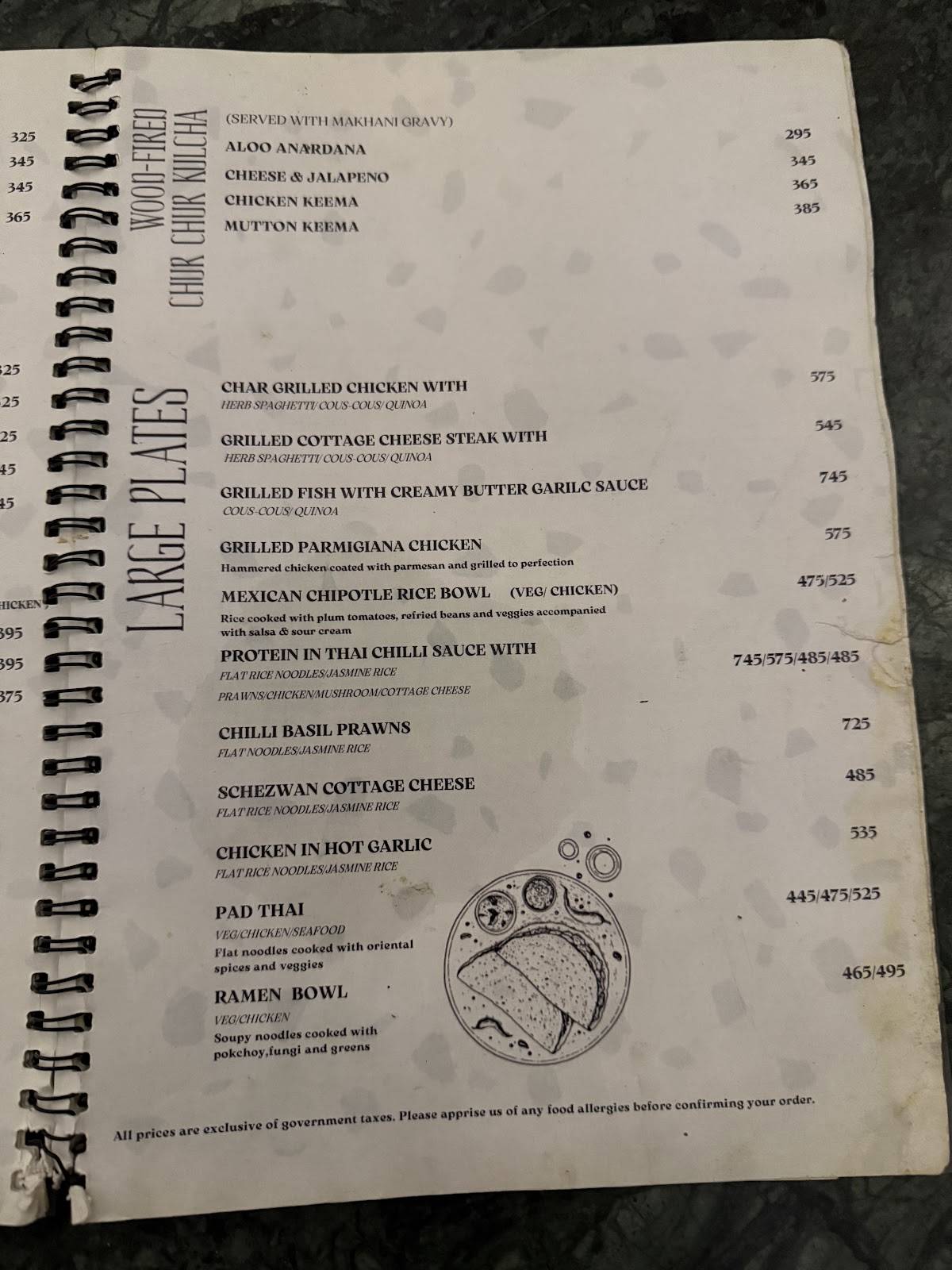 Levels Brewery menu