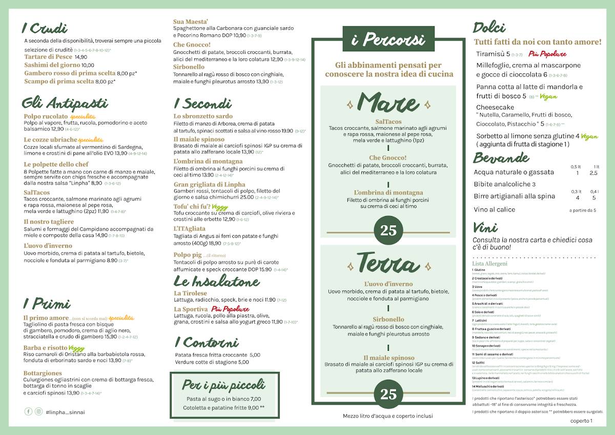 Menu de Linpha