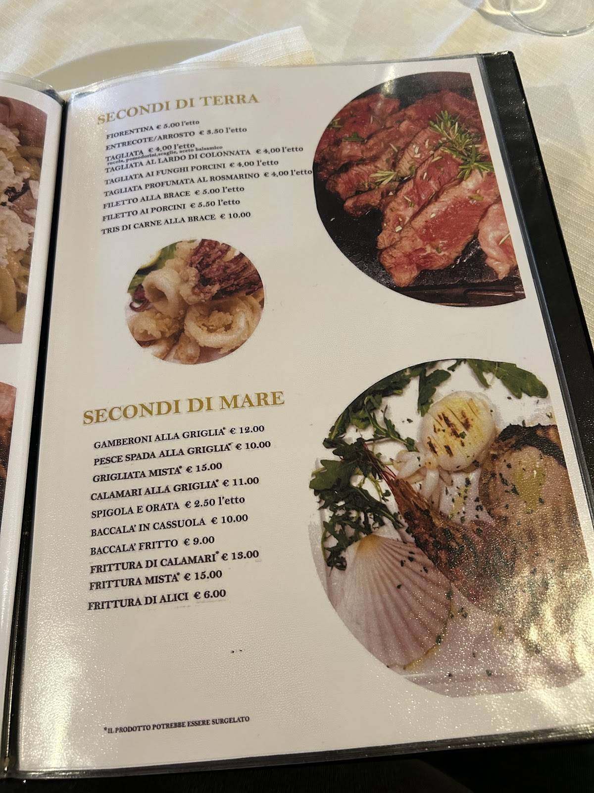 Menu di Lo Chalet 