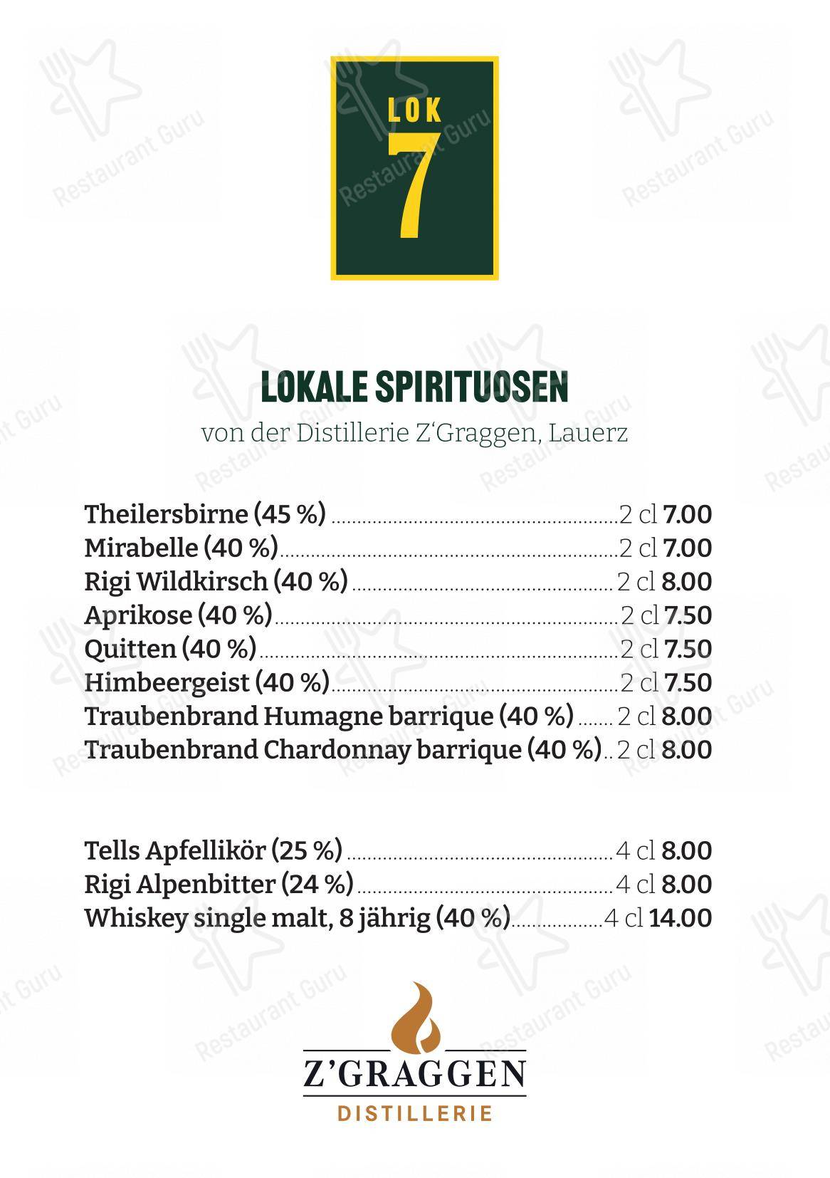 Menu bar per Restaurant Lok 7 in Arth