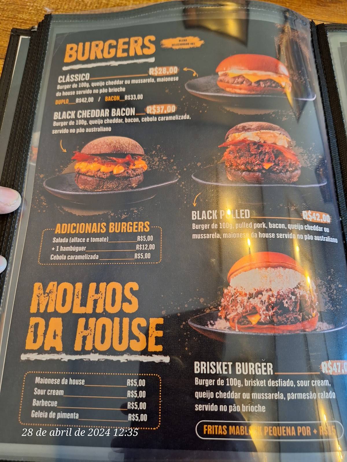 MaBlack House cardápio