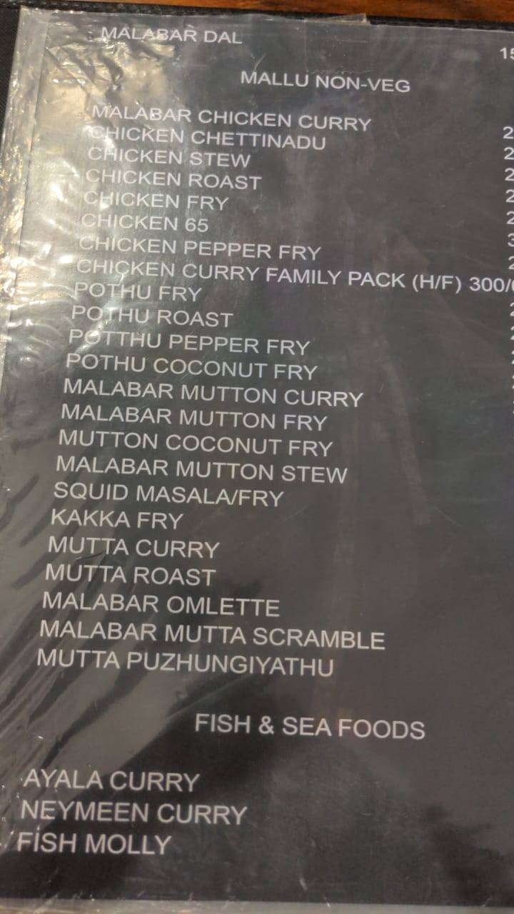 Menu at Mallu Kerala home kitchen, Gurugram