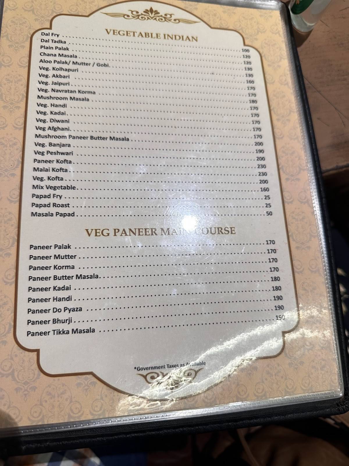 Mao Family Restaurant menu