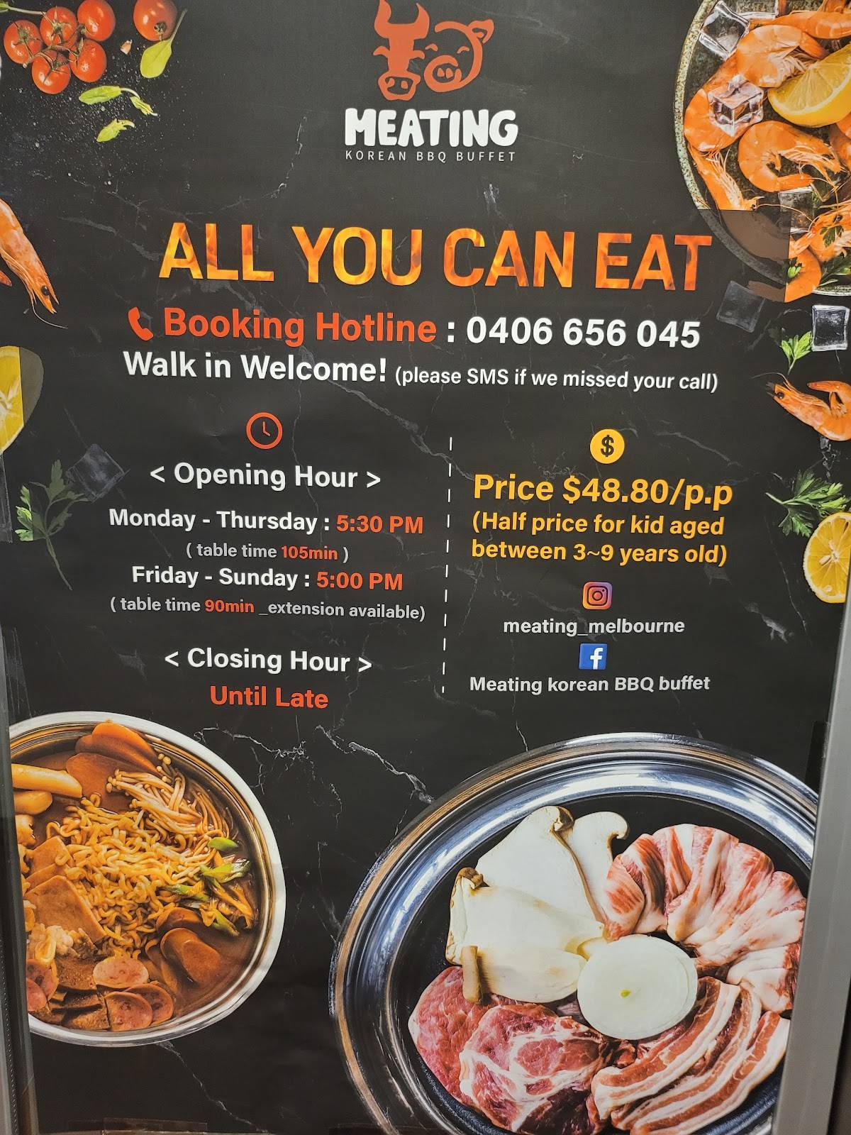 Menu at Meating Korean BBQ Buffet CBD, Melbourne