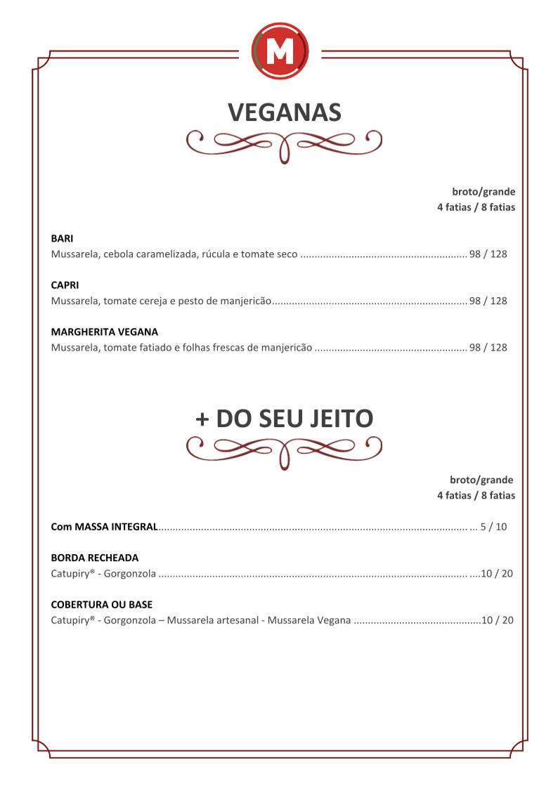 Micheluccio Pizzaria no Morumbi cardápio