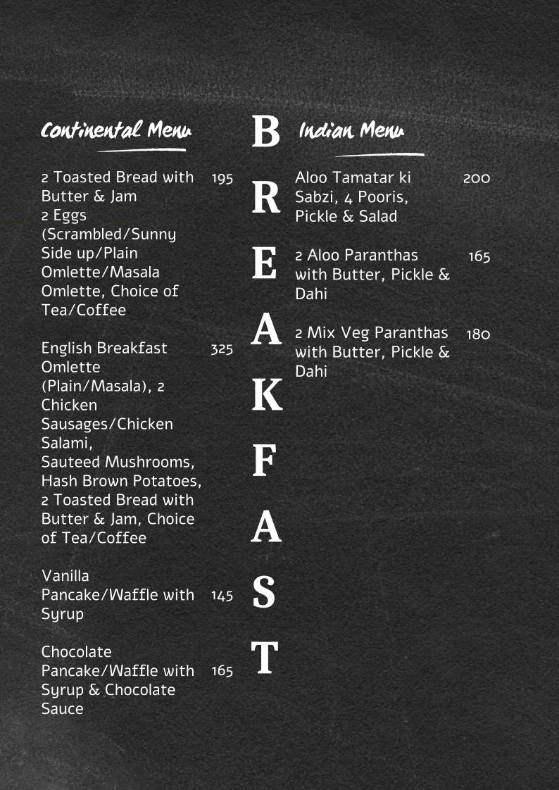 Monastery Cafe menu
