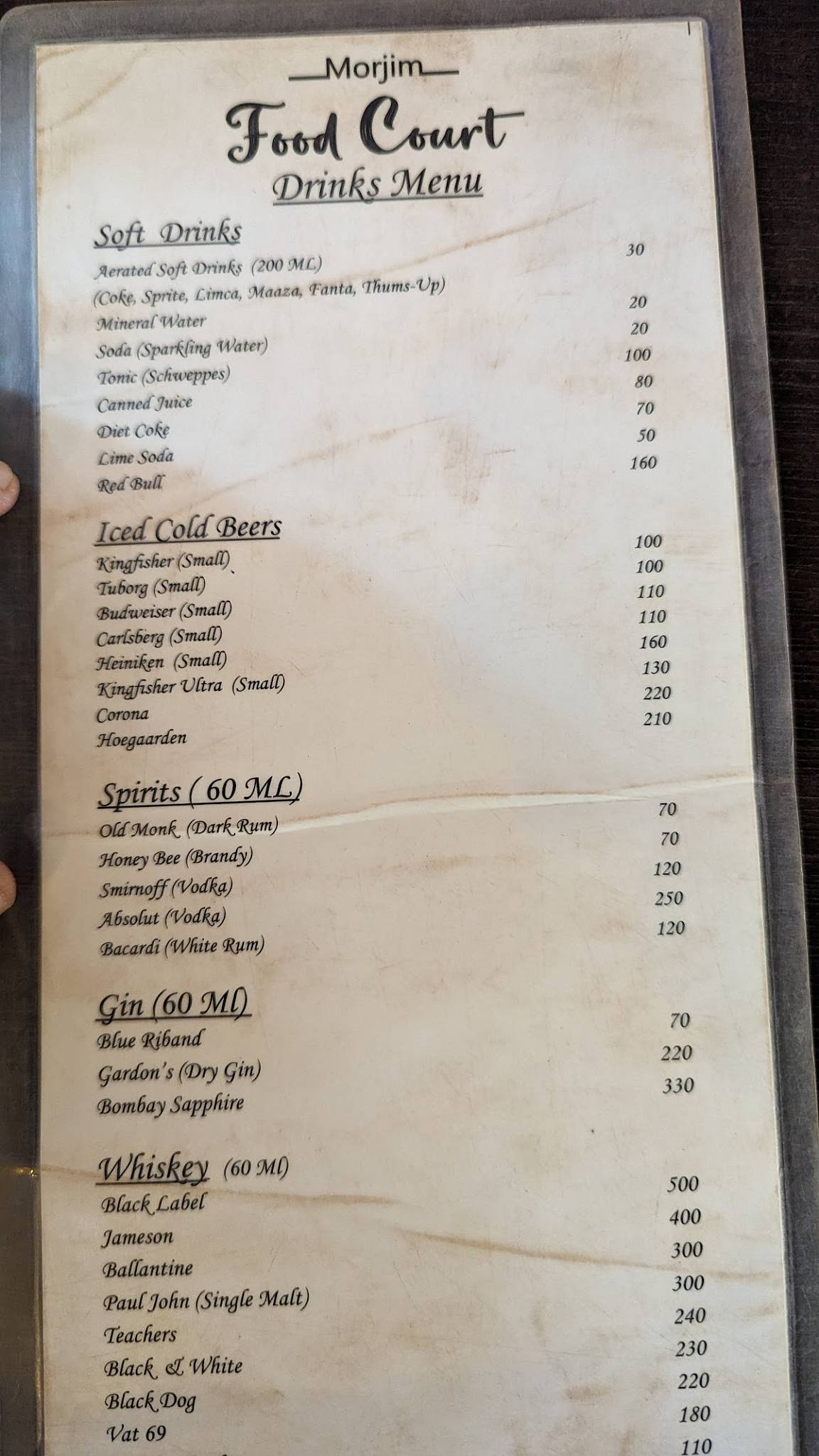 Morjim food court menu
