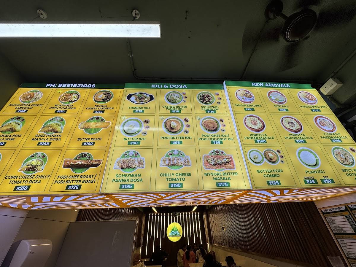 Mysore Raman Idli menu