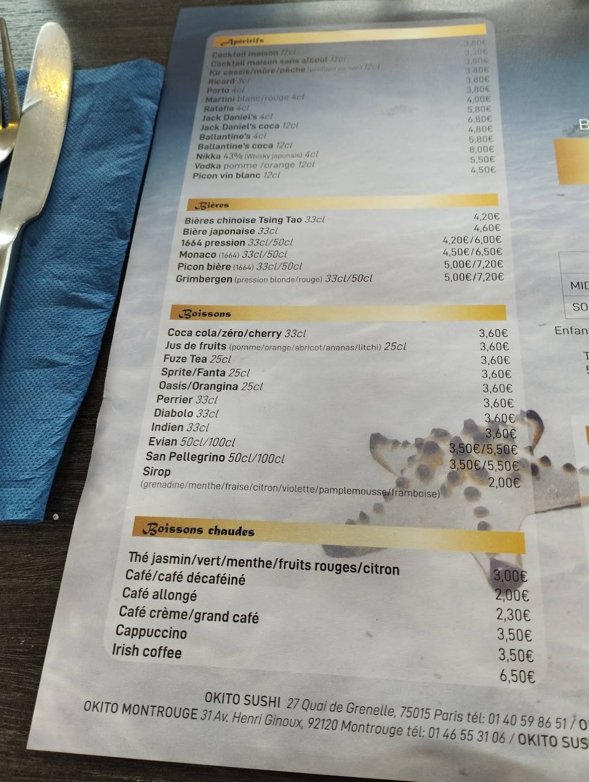 Menu de O'Grand Buffet